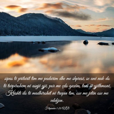 Picture 03 - Filipianëve 1:20 ALB - sipas të priturit tim me padurim dhe me - Bible Verse Picture