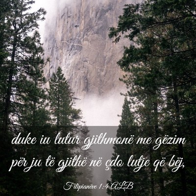 Picture 03 - Filipianëve 1:4 ALB - duke iu lutur gjithmonë me gëzim për ju të - Bible Verse Picture