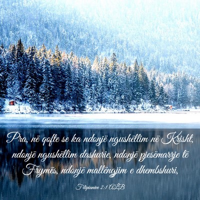 Picture 03 - Filipianëve 2:1 ALB - Pra, në qofte se ka ndonjë ngushëllim në - Bible Verse Picture
