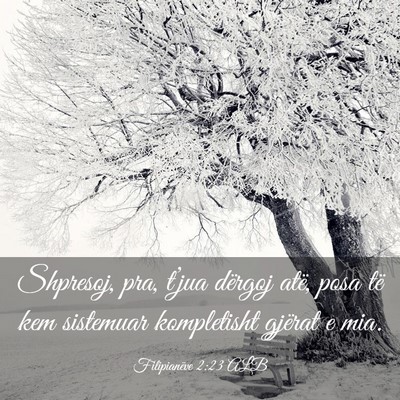 Picture 03 - Filipianëve 2:23 ALB - Shpresoj, pra, t’jua dërgoj atë, posa të kem - Bible Verse Picture