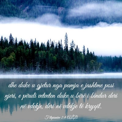 Picture 03 - Filipianëve 2:8 ALB - dhe duke u gjetur nga pamja e jashtme posi njeri, - Bible Verse Picture