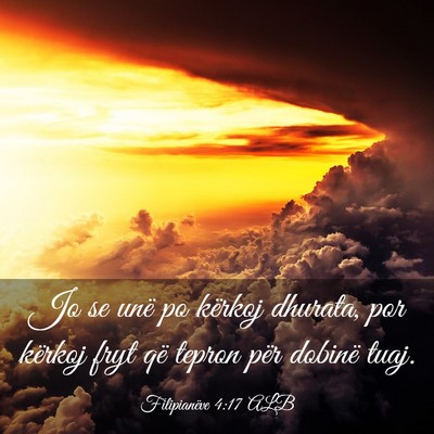 Picture 03 - Filipianëve 4:17 ALB - Jo se unë po kërkoj dhurata, por kërkoj fryt - Bible Verse Picture