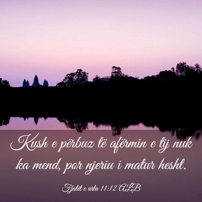 Picture 03 - Fjalët e urta 11:12 ALB - Kush e përbuz të afërmin e tij nuk ka mend, - Bible Verse Picture