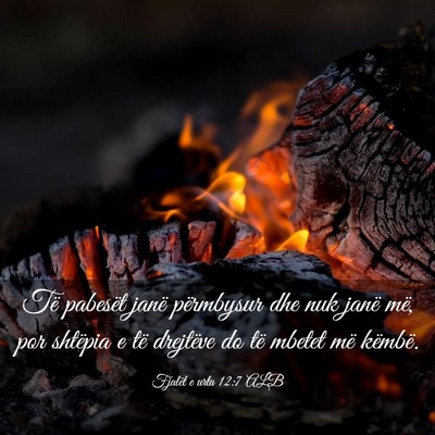 Picture 03 - Fjalët e urta 12:7 ALB - Të pabesët janë përmbysur dhe nuk janë më, - Bible Verse Picture