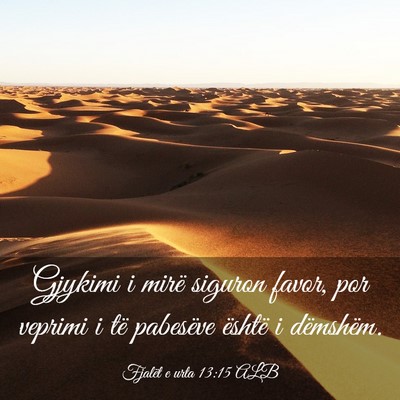 Picture 03 - Fjalët e urta 13:15 ALB - Gjykimi i mirë siguron favor, por veprimi i të - Bible Verse Picture