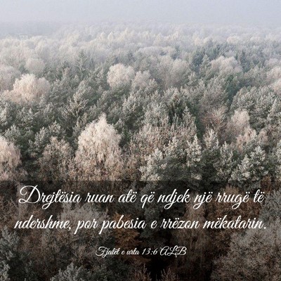 Picture 03 - Fjalët e urta 13:6 ALB - Drejtësia ruan atë që ndjek një rrugë të - Bible Verse Picture