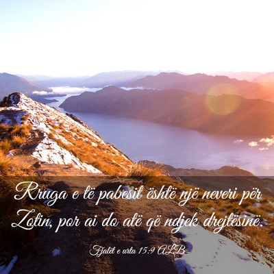 Picture 03 - Fjalët e urta 15:9 ALB - Rruga e të pabesit është një neveri për - Bible Verse Picture