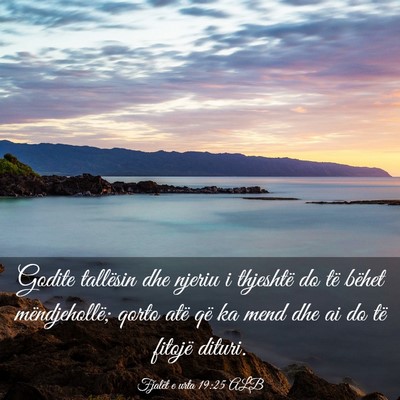 Picture 03 - Fjalët e urta 19:25 ALB - Godite tallësin dhe njeriu i thjeshtë do të - Bible Verse Picture