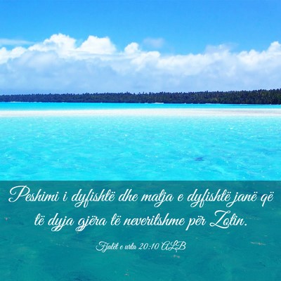Picture 03 - Fjalët e urta 20:10 ALB - Peshimi i dyfishtë dhe matja e dyfishtë janë - Bible Verse Picture