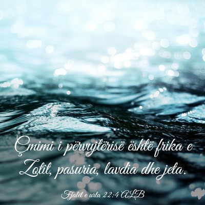 Picture 03 - Fjalët e urta 22:4 ALB - Çmimi i përvujtërisë është frika e Zotit, - Bible Verse Picture