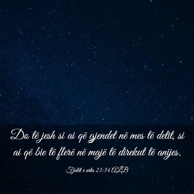 Picture 03 - Fjalët e urta 23:34 ALB - Do të jesh si ai që gjendet në mes të detit, - Bible Verse Picture