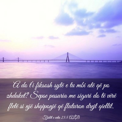 Picture 03 - Fjalët e urta 23:5 ALB - A do t’i fiksosh sytë e tu mbi atë që po - Bible Verse Picture
