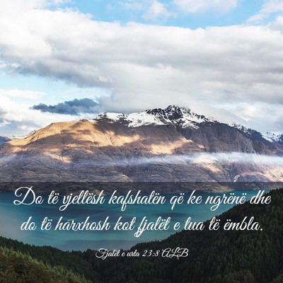 Picture 03 - Fjalët e urta 23:8 ALB - Do të vjellësh kafshatën që ke ngrënë dhe - Bible Verse Picture