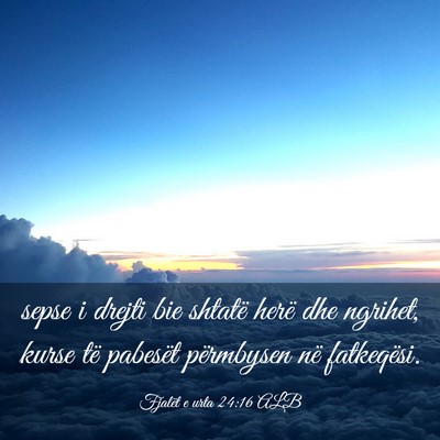 Picture 03 - Fjalët e urta 24:16 ALB - sepse i drejti bie shtatë herë dhe ngrihet, - Bible Verse Picture