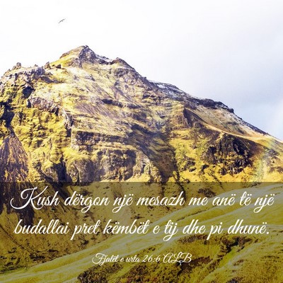 Picture 03 - Fjalët e urta 26:6 ALB - Kush dërgon një mesazh me anë të një - Bible Verse Picture