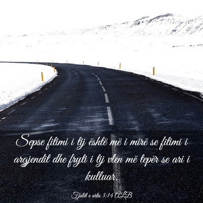 Picture 03 - Fjalët e urta 3:14 ALB - Sepse fitimi i tij është më i mirë se fitimi - Bible Verse Picture