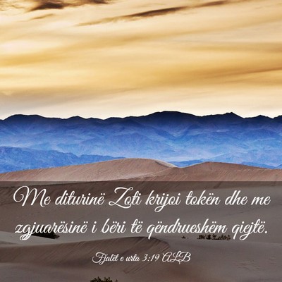Picture 03 - Fjalët e urta 3:19 ALB - Me diturinë Zoti krijoi tokën dhe me - Bible Verse Picture