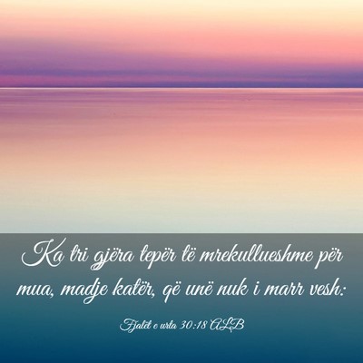 Picture 03 - Fjalët e urta 30:18 ALB - Ka tri gjëra tepër të mrekullueshme për mua, - Bible Verse Picture