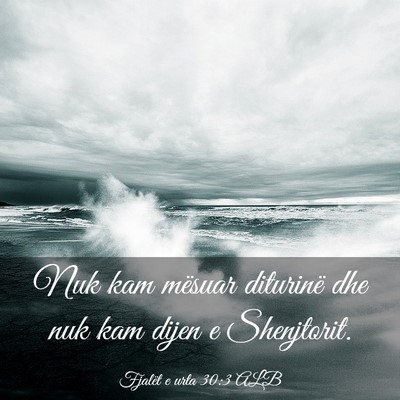Picture 03 - Fjalët e urta 30:3 ALB - Nuk kam mësuar diturinë dhe nuk kam dijen e - Bible Verse Picture