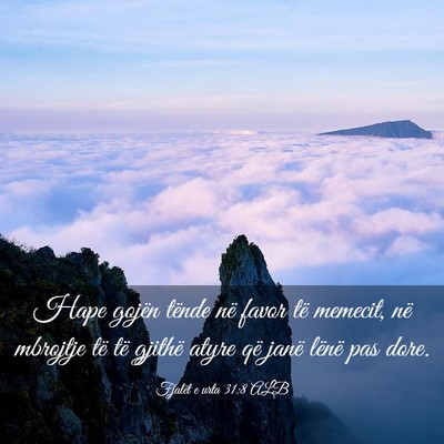 Picture 03 - Fjalët e urta 31:8 ALB - Hape gojën tënde në favor të memecit, në - Bible Verse Picture