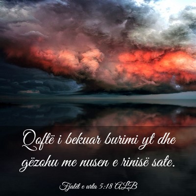 Picture 03 - Fjalët e urta 5:18 ALB - Qoftë i bekuar burimi yt dhe gëzohu me nusen e - Bible Verse Picture