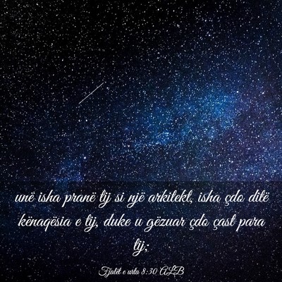 Picture 03 - Fjalët e urta 8:30 ALB - unë isha pranë tij si një arkitekt, isha çdo - Bible Verse Picture