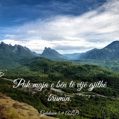Picture 03 - Galatasve 5:9 ALB - Pak maja e bën të vijë gjithë - Bible Verse Picture