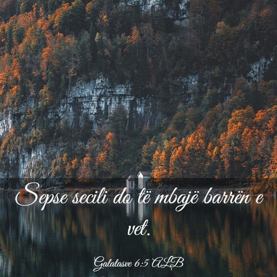 Picture 03 - Galatasve 6:5 ALB - Sepse secili do të mbajë barrën e - Bible Verse Picture