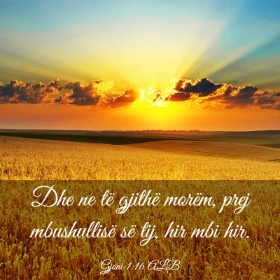 Picture 03 - Gjoni 1:16 ALB - Dhe ne të gjithë morëm, prej mbushullisë së - Bible Verse Picture