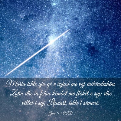 Picture 03 - Gjoni 11:2 ALB - Maria ishte ajo që e vajosi me vaj - Bible Verse Picture