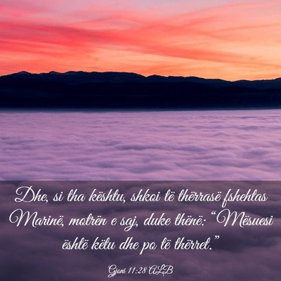 Picture 03 - Gjoni 11:28 ALB - Dhe, si tha kështu, shkoi të thërrasë - Bible Verse Picture