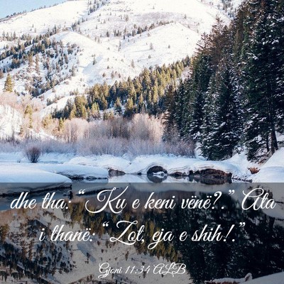 Picture 03 - Gjoni 11:34 ALB - dhe tha: “Ku e keni vënë?.” Ata i thanë: - Bible Verse Picture