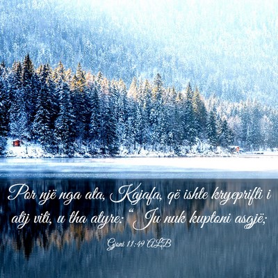 Picture 03 - Gjoni 11:49 ALB - Por një nga ata, Kajafa, që ishte kryeprifti i - Bible Verse Picture