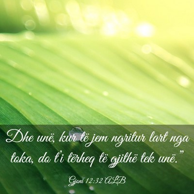Picture 03 - Gjoni 12:32 ALB - Dhe unë, kur të jem ngritur lart nga toka, do - Bible Verse Picture