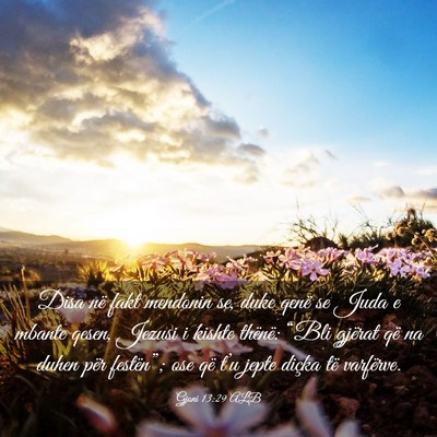 Picture 03 - Gjoni 13:29 ALB - Disa në fakt mendonin se, duke qenë se Juda e - Bible Verse Picture