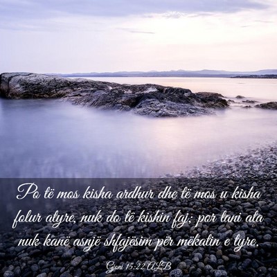 Picture 03 - Gjoni 15:22 ALB - Po të mos kisha ardhur dhe të mos u kisha folur - Bible Verse Picture