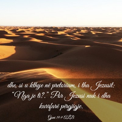 Picture 03 - Gjoni 19:9 ALB - dhe, si u kthye në pretorium, i tha Jezusit: - Bible Verse Picture