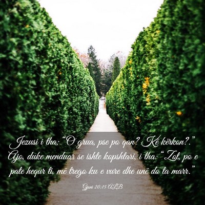 Picture 03 - Gjoni 20:15 ALB - Jezusi i tha: “O grua, pse po qan? Kë - Bible Verse Picture