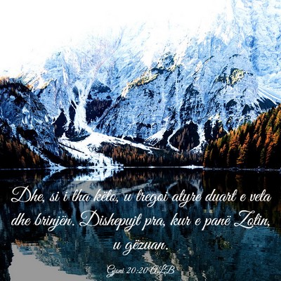 Picture 03 - Gjoni 20:20 ALB - Dhe, si i tha këto, u tregoi atyre duart e veta - Bible Verse Picture