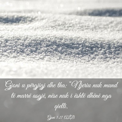 Picture 03 - Gjoni 3:27 ALB - Gjoni u përgjigj dhe tha: “Njeriu nuk mund të - Bible Verse Picture