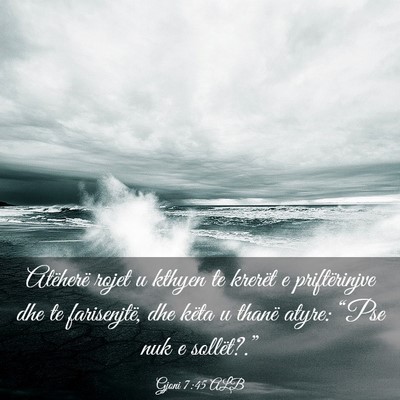Picture 03 - Gjoni 7:45 ALB - Atëherë rojet u kthyen te krerët e - Bible Verse Picture