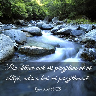 Picture 03 - Gjoni 8:35 ALB - Por skllavi nuk rri përgjithmonë në shtëpi; - Bible Verse Picture