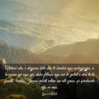 Picture 03 - Gjoni 8:9 ALB - Atëherë ata, e dëgjuan këtë dhe të bindur - Bible Verse Picture