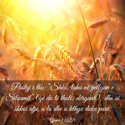 Picture 03 - Gjoni 9:7 ALB - Pastaj i tha: “Shko, lahu në pellgun e - Bible Verse Picture