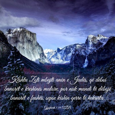 Picture 03 - Gjyqtarët 1:19 ALB - Kështu Zoti mbajti anën e Judës, që dëboi - Bible Verse Picture