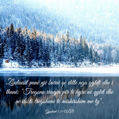 Picture 03 - Gjyqtarët 1:24 ALB - Zbuluesit panë një burrë që dilte nga qyteti - Bible Verse Picture