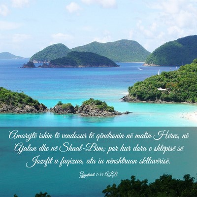 Picture 03 - Gjyqtarët 1:35 ALB - Amorejtë ishin të vendosur të qëndronin në - Bible Verse Picture