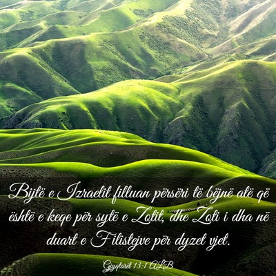 Picture 03 - Gjyqtarët 13:1 ALB - Bijtë e Izraelit filluan përsëri të bëjnë - Bible Verse Picture