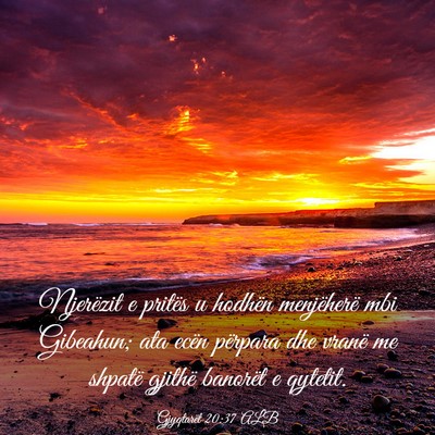 Picture 03 - Gjyqtarët 20:37 ALB - Njerëzit e pritës u hodhën menjëherë mbi - Bible Verse Picture