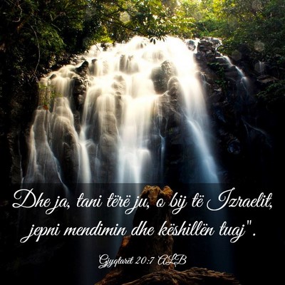 Picture 03 - Gjyqtarët 20:7 ALB - Dhe ja, tani tërë ju, o bij të Izraelit, jepni - Bible Verse Picture